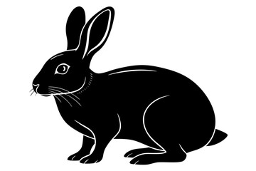 Silhouette of rabbit isolated on white backbround, set of rabbit silhouette, icon, rabbit bunny icon vector bundle