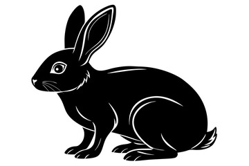 Silhouette of rabbit isolated on white backbround, set of rabbit silhouette, icon, rabbit bunny icon vector bundle