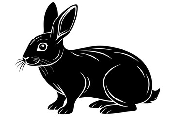 rabbit silhouette, rabbit vector silhouette, flemish giant rabbit vector illustration, rabbit design