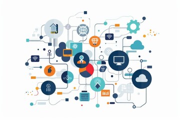 Conceptual Technology Flat Illustration created with Generative AI