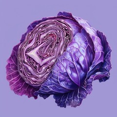Obraz premium Cabbage, a member of the Brassicaceae family, is a cool-weather crop that can be grown in many parts of the world