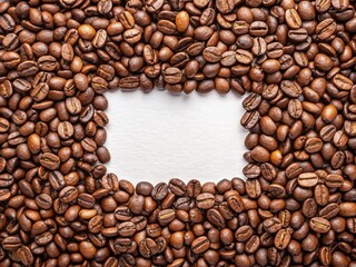 Coffee beans are neatly arranged with an artistic feel