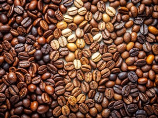 Fototapeta premium Coffee beans are neatly arranged with an artistic feel