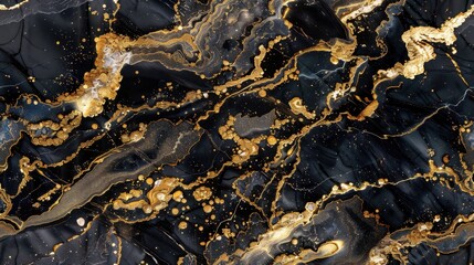 Obraz premium Golden grace, black tourmaline slab