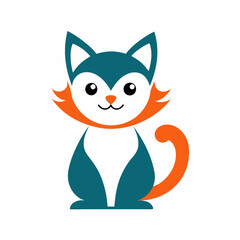 Cat icon logo design vector art illustration