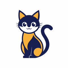 Cat icon logo design vector art illustration