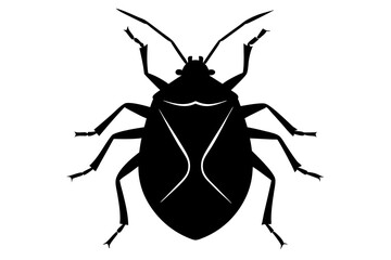Stink bug silhouette vector illustration 