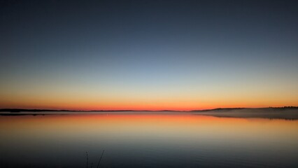 sunset over the river