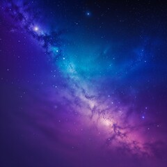 Fototapeta premium An awe-inspiring view of the night sky filled with stars and a glowing purple nebula. Ideal for themes of astronomy, cosmic beauty, and the mysteries of the universe.