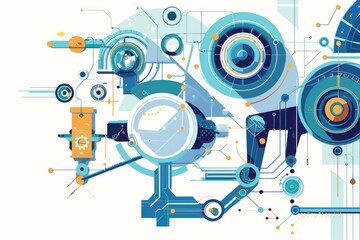 Obraz premium Conceptual Technology Flat Illustration created with Generative AI