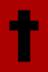 christian cross icon from red black color set