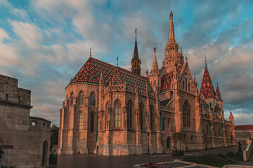 Roman Catholic Matthias Church and Fisherman's Bastion in the morning. Budapest