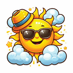 funny and smiling sun vector file
