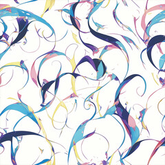 アニメ風のモダンカリグラフィーパターン