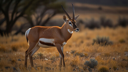 Naklejka premium Full body side profile portrait of an antelope 
