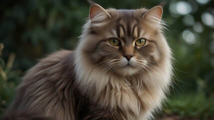 Fototapeta premium Close up of a british longhair cat 