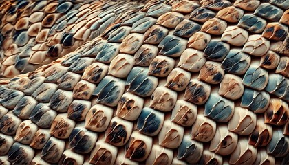 Close Up Macro Photography of Scaly Skin Texture with Natural Patterns and Colors.