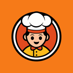 Cartoon Chef Man Icon Logo Design Vector Art Illustration