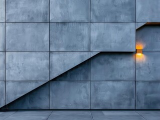 Fototapeta premium Textured concrete wall, sharp angles, urban expression, gritty feel