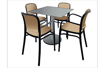 tables and chairs in cafe garden seating