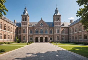 Fototapeta premium Touring a famous university campus 