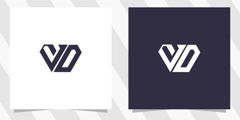 letter vd dv logo design vector