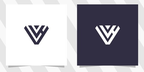 letter vh hv logo design