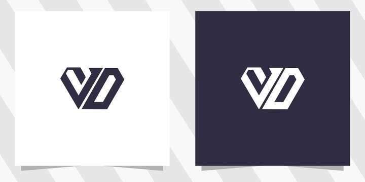 letter vd dv logo design vector