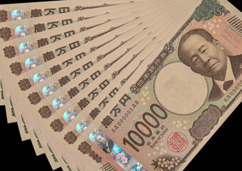 日本の新紙幣一万円札が10枚