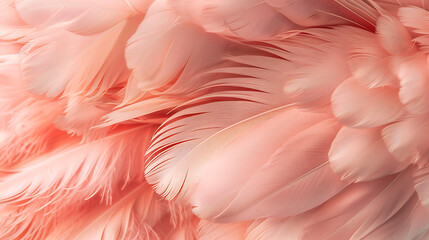 Soft pink feathers texture background. Swan Feather