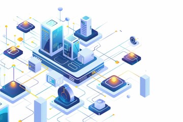 Obraz premium Conceptual Technology Flat Illustration created with Generative AI