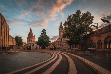 Obraz premium Fisherman's Bastion in Budapest city, Budapest Hungary 24.06.24