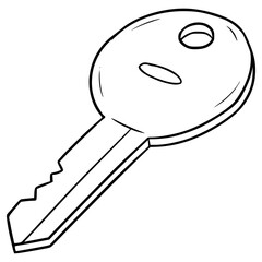 key illustration hand drawn outline vector