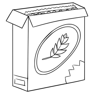 recommend clip art: cereal box illustration hand drawn outline vector
