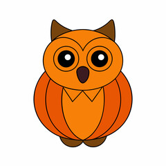 Cartoon Owl Flat Design Vector Art Illustration