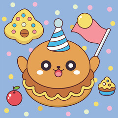 Obraz premium Cute Pancake Cartoon Style Vector Illustration for National Pancake Day.