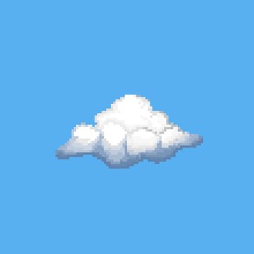 A pixel cloud image with beautiful color gradations, created using the Pixel Brush application.
