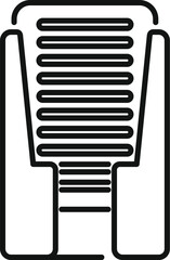 Line art icon of an electric car charging station representing eco friendly transportation