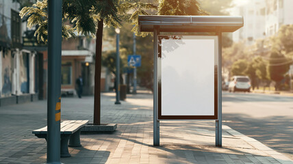 Mockup de Mupi Urbano en la Ciudad