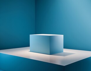 blue  podium for products