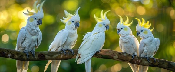 cockatoos look like they are having a meeting