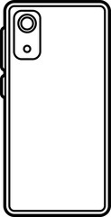 Smartphone back view illustration outline vector