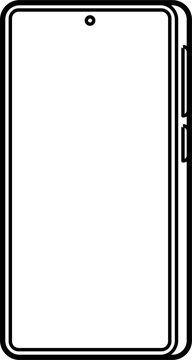 recommend clip art: Smartphone with punch hole camera illustration outline vector