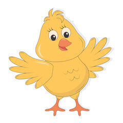 Cute Easter Element Isolated on White Background. For Decoration Greeting Card and Poster. Vector Cartoon Illustration