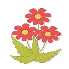 Cute Easter Element Isolated on White Background. For Decoration Greeting Card and Poster. Vector Cartoon Illustration