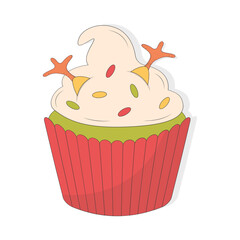 Cute Easter Element Isolated on White Background. For Decoration Greeting Card and Poster. Vector Cartoon Illustration