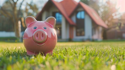 豚の貯金箱と住宅
