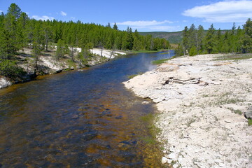 Fototapeta premium Firehole River in Yellowstone National Park, America