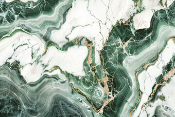Obraz premium Green and white marble texture with golden veins