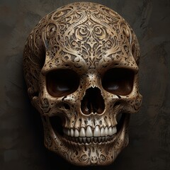 Naklejka premium human skull on black